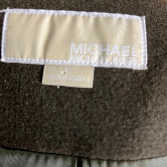 Michael Michael Kors Women’s Wool Blend Asymmetrical Gold Zipper Heavy Coat Med - Picture 9 of 9